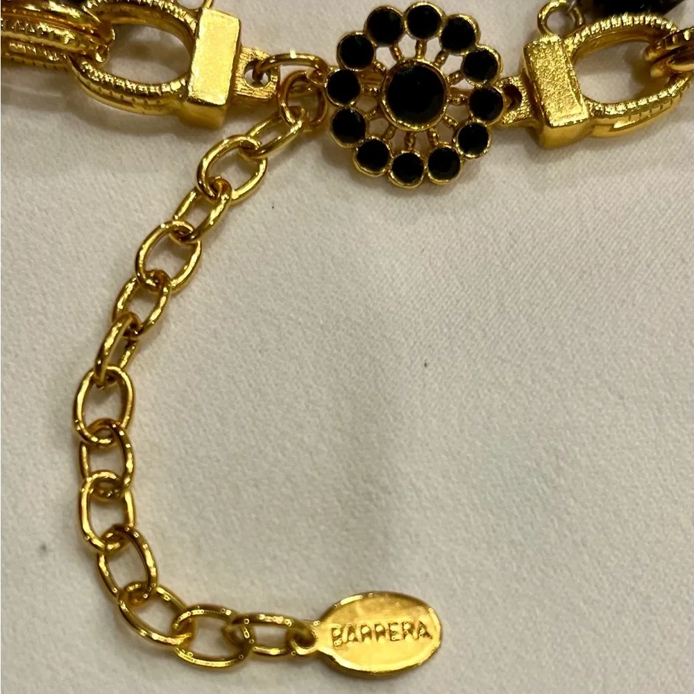 Vintage Signature Barrera Black and Gold Princess Necklace - Picture 11 of 16